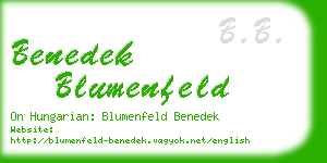 benedek blumenfeld business card